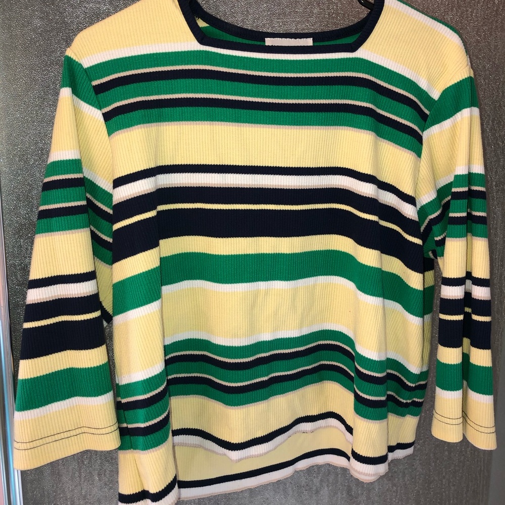 alfred dunner striped long sleeve shirt